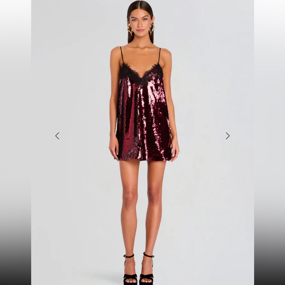 Retrofete Olive Sequin Dress in Port